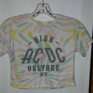 AC/DC White and Yellow Short Sleeve Tee